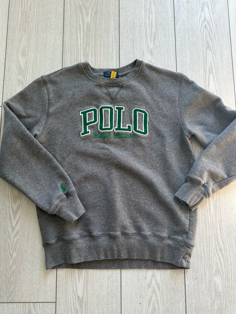 Polo by Ralph Lauren Gray Crewneck Sweatshirt with Green Logo
